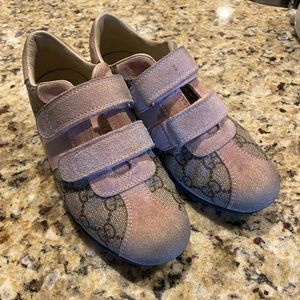 Authentic Gucci Ace Double-Strap Sneaker, Size 32